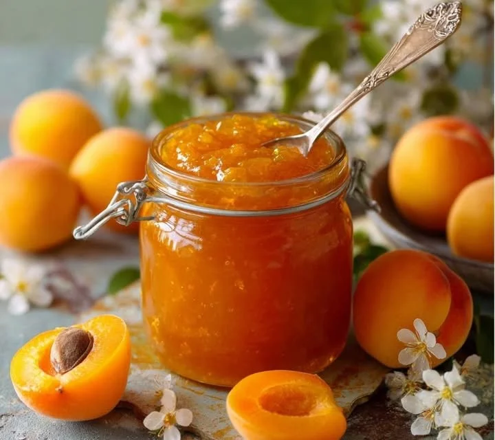 Confiture d’abricots sans sucre, faite maison, épaisse et savoureuse.