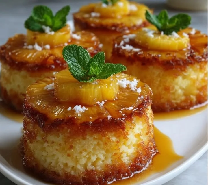 Petits moelleux renversés à l'ananas et mascarpone, un dessert savoureux et fruité