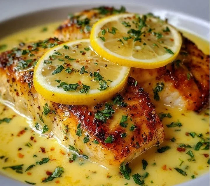 Bouteille de sauce au citron servie avec du poisson grillé