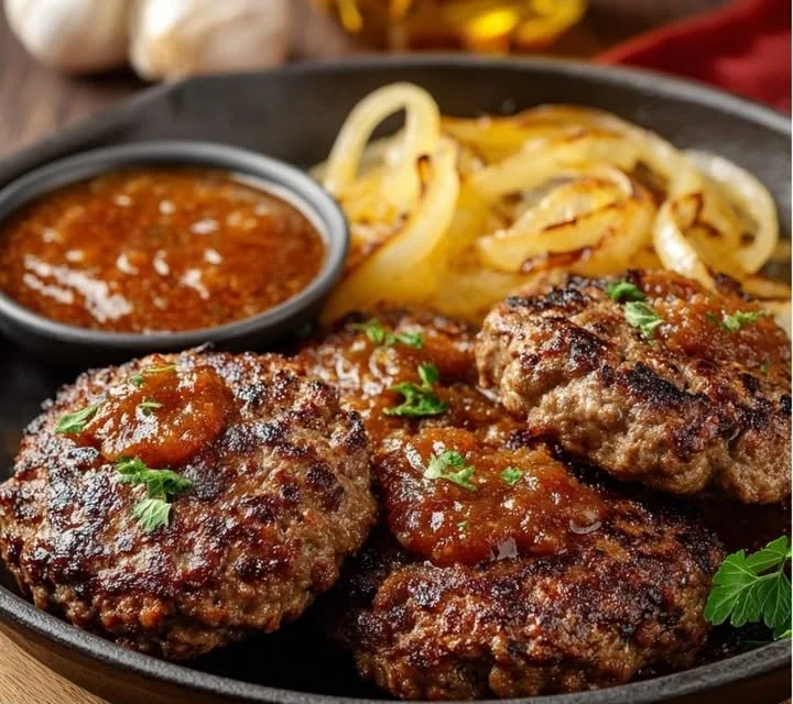 Steak Haché à la Sauce Oignon, un plat savoureux et réconfortant