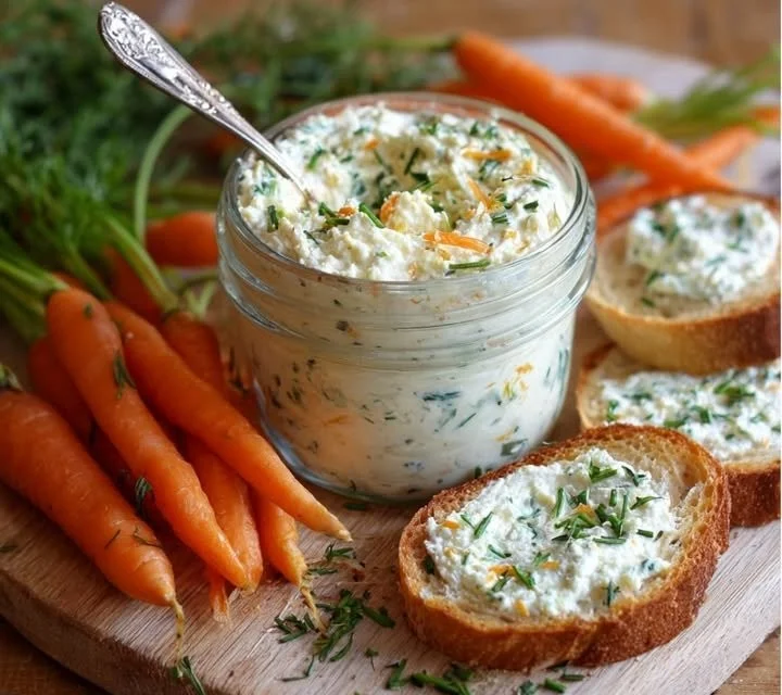 Tartinade légère aux carottes avec fromage blanc et herbes
